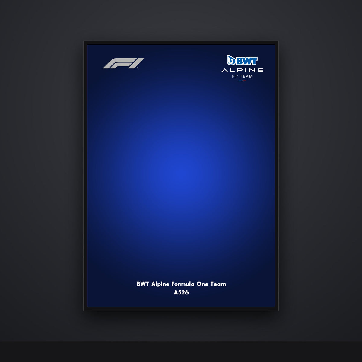 Alpine A526 F1 wall art backdrop framed printable poster