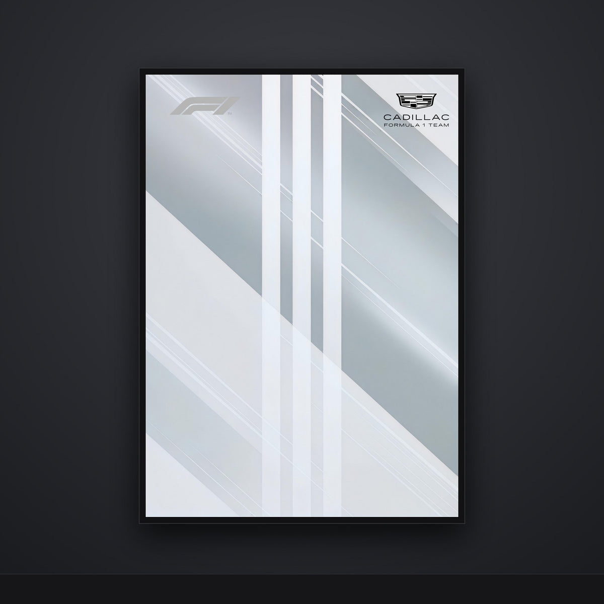 Cadillac Racing Stripes F1 wall art backdrop framed printable poster
