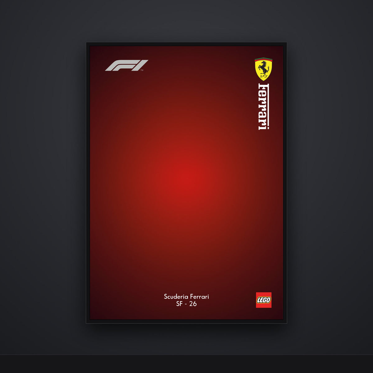 Ferrari SF-26 (2026 livery) F1 wall art backdrop framed printable poster