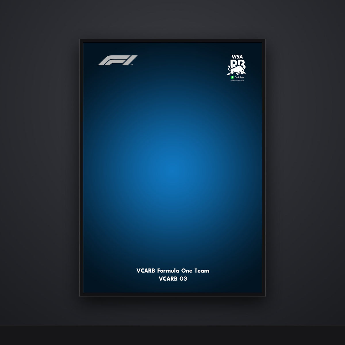 Racing Bulls Gradient F1 wall art backdrop framed printable poster